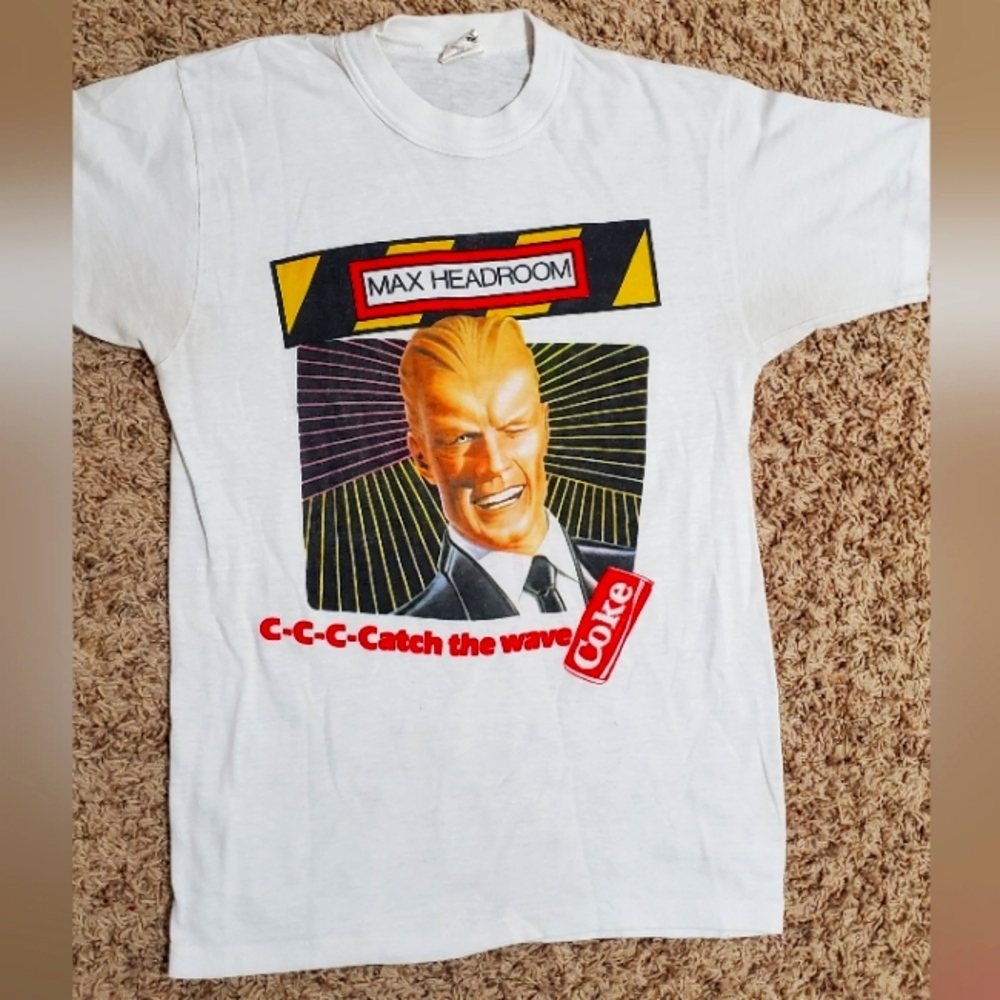 Authentic Vintage 1980s Coke Max Headroom Tee Sz S, Coca-Cola